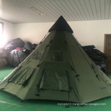 2019 ventes chaudes Amérique Tente de camping sauvage imperméable extérieure personnalisée tente tipi indien adulte